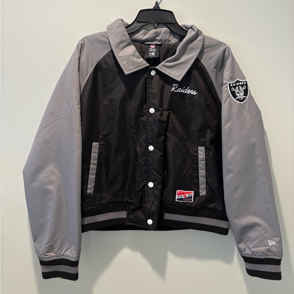 New Era NFL Team Apparel Black and Gray Jacket Label